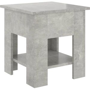 La Dolce Vita - Tafeltje - Bijzettafel - Accenttafel - Multifunctionele tafel- Salontafel - Koffietafel - Lounge tafel - Design tafel - Woonkamertafel - Tafel 40x40x42 cm bewerkt hout betongrijs