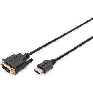 Digitus AK-330300-050-S HDMI-kabel HDMI / DVI Adapterkabel HDMI-A-stekke