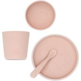 Jollein - Kinderserviesset 4-delig (Pale Pink) - Siliconen - Baby Servies, Baby Bestek - 6-18 maanden