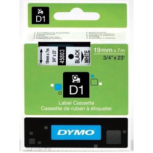 DYMO D1 - Glanzend - zwart op wit - Rol (1 9 cm x 7 m) 1 rol(len) tape