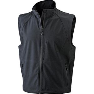 James and Nicholson Heren Softshell Vest (Zwart)