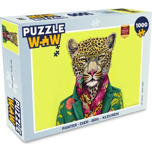 Puzzel Panter - Dier - Bril - Kleuren - Legpuzzel - Puzzel 1000 stukjes volwassenen