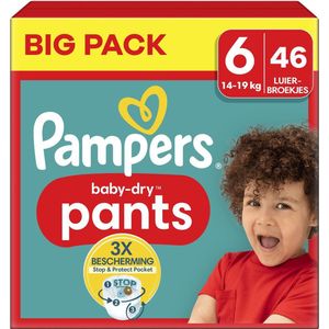 Pampers Baby Pants Baby Dry Maat 6 Extra Large (14-19 kg), Big Pack, 46 luierbroekjes