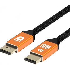 Drivv. Displayport Kabel - 8K 60Hz - 4K 144 Hz - 32.4GBps - Displayport 1.4 - DP Kabel - 5 meter - Oranje