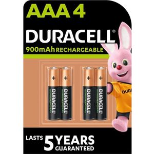 Duracell Rechargeable AAA 900mAh batterijen - 4 stuks