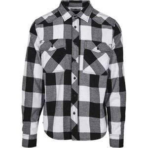 Flanel Checked Overhemd met borstzakken Black/White - 3XL