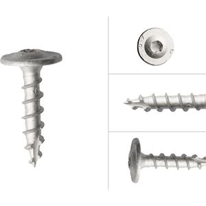 Wovar Paalhouderschroef Verzinkt 8 x 50 mm | Doos 50 stuks