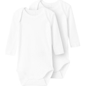 NAME IT BABY Romper NBFBODY - set van 2 Wit