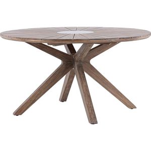 Nest outdoor Robert Tuintafel Bruin - Hout - Rond - Weerbestendig - Acaciahout - 6 Personen - Ø140 cm