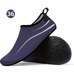 Livano Waterschoenen Voor Kinderen & Volwassenen - Aqua Shoes - Aquaschoenen - Afzwemschoenen - Zwemles Schoenen - Marineblauw - Maat 36