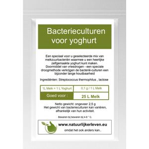 Bacterieculturen voor yoghurt, voor 25L melk - yoghurt cultuur