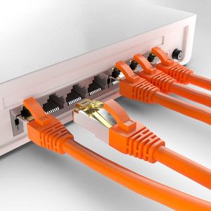 CAT6a S/FTP PIMF LSZH Oranje 0.25 meter - Netwerkkabel - Computerkabel - Kabel