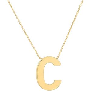 Fate Jewellery FJ4102 - Letter C - 925 zilver - goud verguld - 45cm +5cm