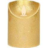 1x Gouden LED kaarsen / stompkaarsen 10 cm - Luxe kaarsen op batterijen met bewegende vlam