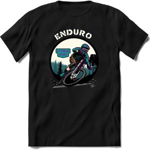 Enduro | TSK Studio Mountainbike kleding Sport T-Shirt | Blauw - Paars | Heren / Dames | Perfect MTB Verjaardag Cadeau Shirt Maat M