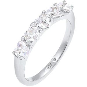 Elli Dames Ring Dameshart Engagement Liefde Elegant met Zirconia Kristallen in 925 Sterling Zilver Verguld