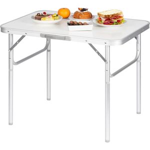 Picknicktafel Wandeltafel inklapbaar in aluminium en MDF - Campingtafel hoogte verstelbaar camping table