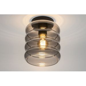 Lumidora Plafondlamp 31053 - Plafonniere - NAPELS - E27 - Zwart - Grijs - Metaal - ⌀ 19 cm
