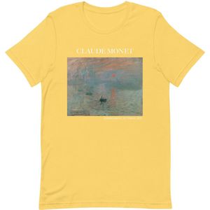Claude Monet 'Impressie, Zonsopgang' (""Impression, Sunrise"") Beroemd Schilderij T-Shirt | Unisex Klassiek Kunst T-shirt | Geel | L