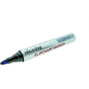 Niceday Flipchart Permanent Marker Blauw Ronde Punt 1-3 mm - 12 stuks