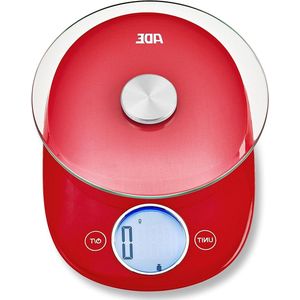 Digitale keukenweegschaal inclusief batterij - 5 kg - 20.5cm - rood