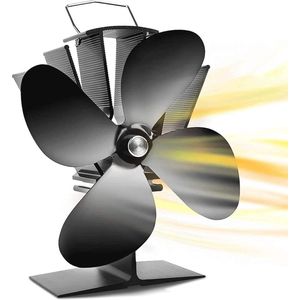 Warmteaangedreven Houtkachelventilator met 4 Bladen - Effectieve Hete Luchtcirculatie voor Snelle Verwarming