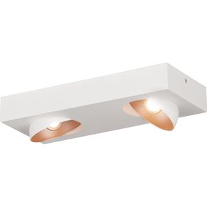 EGLO Ronzano - wand/plafondlamp - 2-lichts - wit/roségoud