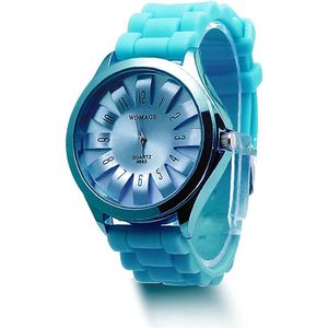 Hidzo Horloge - Quartz - Siliconen - Blauw - Inclusief Horloge Doosje