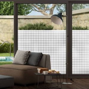 Glaswereld-Raamfolie HR++90x500cm-Zonwerend & Isolerend-Anti inkijk-Statisch-Blokken-Inclusief Rakel
