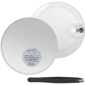 Ronde Vergrotingsspiegel met 30x Vergroting - Ideaal voor Make-up en Gezichtsverzorging, 15 cm