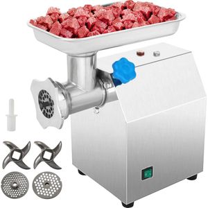 Elektrische Gehaktmolen - Voor alle soorten Vlees - Roestvrij staal - Vleesmolen - Vleesmolens - worstenmaker - 850W - 270LBS/h - 190RPM - Zilver