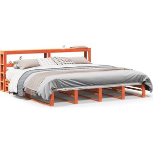 vidaXL - Bedframe - zonder - matras - massief - grenenhout - wasbruin - 180x200 - cm