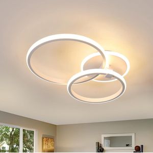 LED Plafondlamp, 42W Moderne Ronde Plafondlamp, Warm Wit 3000K, Binnen Plafondlamp voor Slaapkamer Woonkamer Keuken Eetkamer, Wit