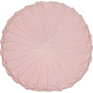 Laura Ashley Rosanna rond sierkussen velours - 35 cm - Blush