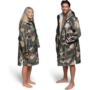 T-Robe Poncho Handdoek Volwassenen - Omkleed handdoek - Grijs / Camo - L