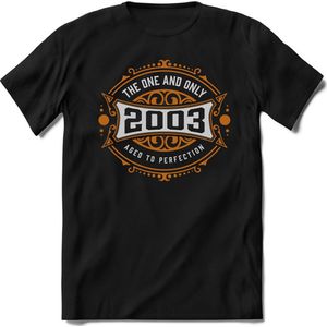 2003 The One And Only | Feest Kado T-Shirt Heren - Dames | Goud - Zilver | Perfect Verjaardag Cadeau Shirt | Grappige Spreuken - Zinnen - Teksten |