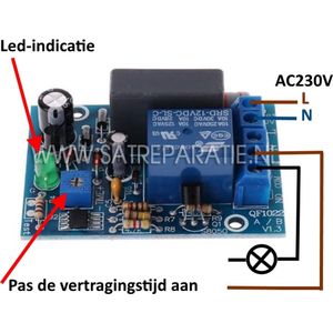 AC 230V Verstelbare Timer Schakelaar module | ventilator timer| AC 230V | 0-100 minuten