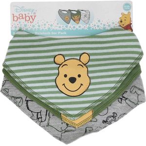 Disney Winnie de Pooh Slabbertje 3-pack, Groen, maat 62/68