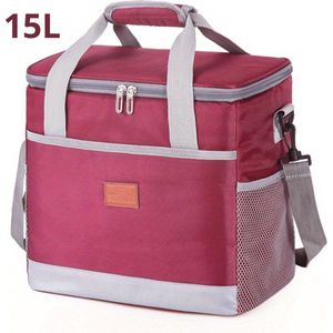 Nivard Koelbox - Koeltas - Frigobox - Autokoelbox - Lichtgewicht - Coolbox - Wielen - Draagbaar - Rood 15 Liter