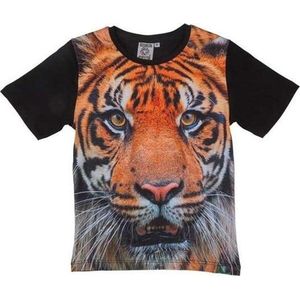 Zwart t-shirt met tijger voor kinderen 116 (6-7 jaar)