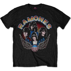 Ramones - Vintage Wings Photo Heren T-shirt - S - Zwart
