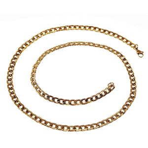 55cm, 5mm Gedetailleerde Ketting Heren - Verguld RVS - Cubaanse Schakelketting