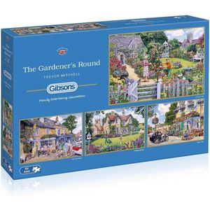The Gardener's Round Puzzel (4 x 500 stukjes) - Natuurthema, 2000 stukjes