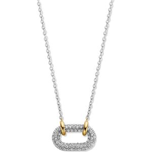 TI SENTO Dames Ketting - 925 zilver - Zirkonia met geel verguld - Maat 42 - 34010ZY