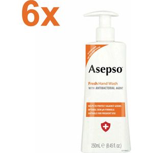 Asepso - Fresh - Antibacteriële Handzeep/Zeeppomp - 6x 250ml - Voordeelverpakking