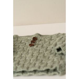 Trui-baby-oud groen-maat 62/68-handgemaakt gebreid-(Sweet baby Bedstraw)