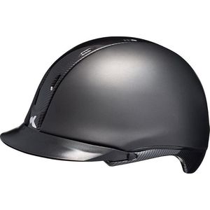 Tara M black matt carbon glossy KED  cap met hoofdomtrek: 52-58 cm
