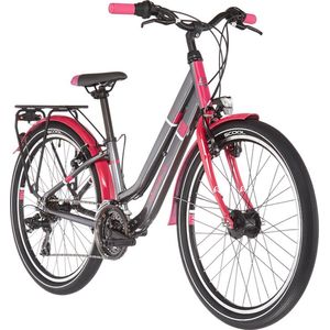 s'cool chiX twin alloy 24 21-S Kinderen, grijs/roze