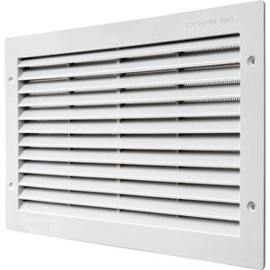 Ventilatierooster kunststof rechthoekig 380 x 230 mm - inbouw - wit