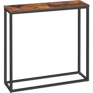 TRANKIELO® - Compacte Consoletafel - Bijzettafel Vintage Bruin-Zwart - Multifunctioneel - Stabiel Ontwerp - Ideaal voor Kleine Ruimtes